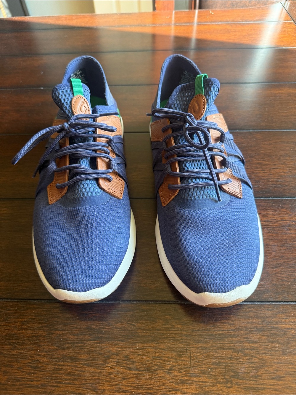 Men's Navy Athletic Sneakers with Brown Accents